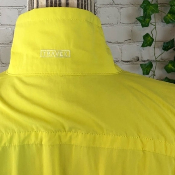 Eddie Bauer Travex Bright Yellow Nylon Rain Travel Jacket Women's Large L EUC - Picture 6 of 8